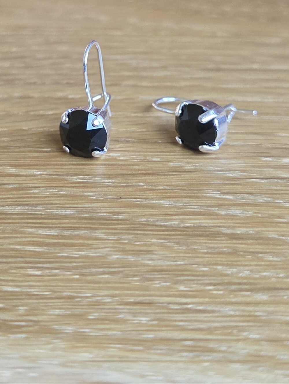 Black Crystal Drop Earrings | Handmade - Picture 2 of 9